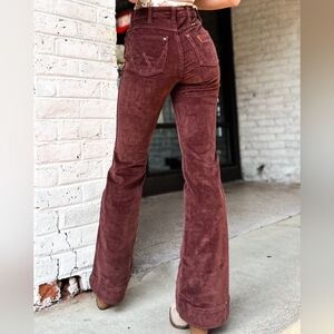 Wrangler Women's Boot-Cut Corduroy Jeans in Deep Burgundy